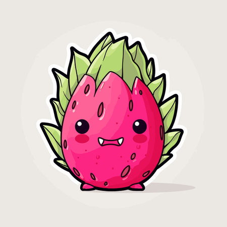 Dragon fruit. Dragon fruit hand-drawn illustration. Vector doodle style cartoon illustrationのイラスト素材