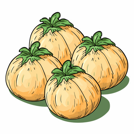 Muskmelon. Muskmelon hand-drawn illustration. Vector doodle style cartoon illustrationのイラスト素材