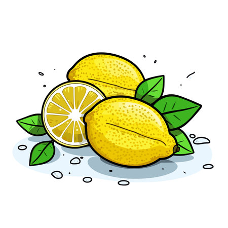 Lemon. Lemon hand-drawn illustration. Vector doodle style cartoon illustrationのイラスト素材