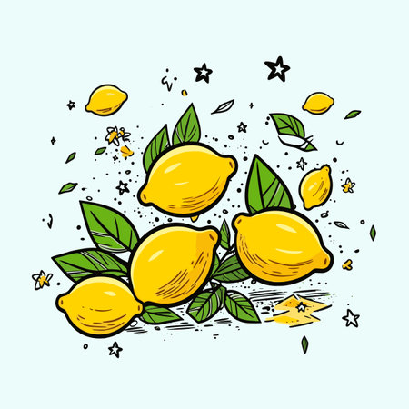Lemon. Lemon hand-drawn illustration. Vector doodle style cartoon illustrationのイラスト素材