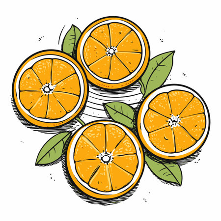 Orange. Orange hand-drawn illustration. Vector doodle style cartoon illustrationのイラスト素材