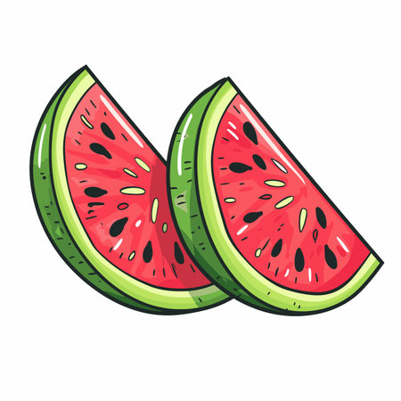 Watermelon. Watermelon hand-drawn illustration. Vector doodle style cartoon illustrationのイラスト素材