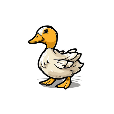 Duck. Duck hand-drawn illustration. Vector doodle style cartoon illustrationのイラスト素材