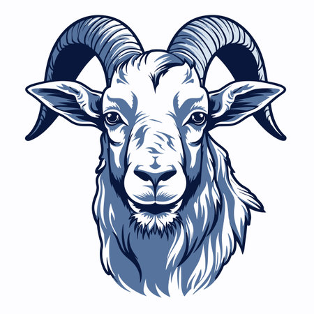 Goat. Goat hand-drawn illustration. Vector doodle style cartoon illustrationのイラスト素材