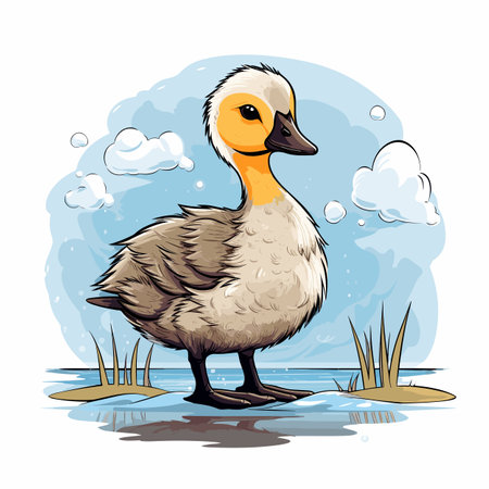 Gosling. Gosling hand-drawn illustration. Vector doodle style cartoon illustrationのイラスト素材