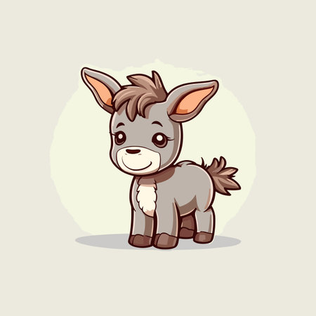 Donkey foal. Donkey foal hand-drawn illustration. Vector doodle style cartoon illustrationのイラスト素材