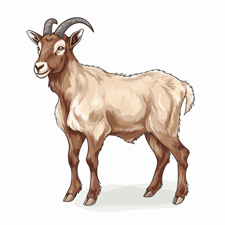 Goat. Goat hand-drawn illustration. Vector doodle style cartoon illustrationのイラスト素材