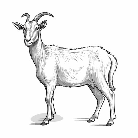 Goat. Goat hand-drawn illustration. Vector doodle style cartoon illustrationのイラスト素材