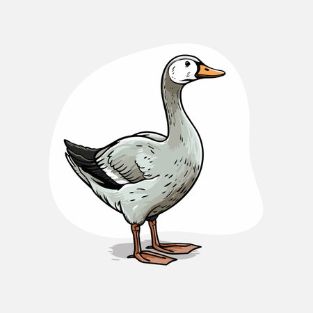 Goose. Goose hand-drawn illustration. Vector doodle style cartoon illustrationのイラスト素材
