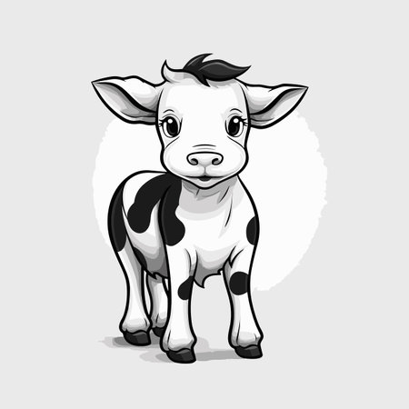 Heifer. Heifer hand-drawn illustration. Vector doodle style cartoon illustrationのイラスト素材