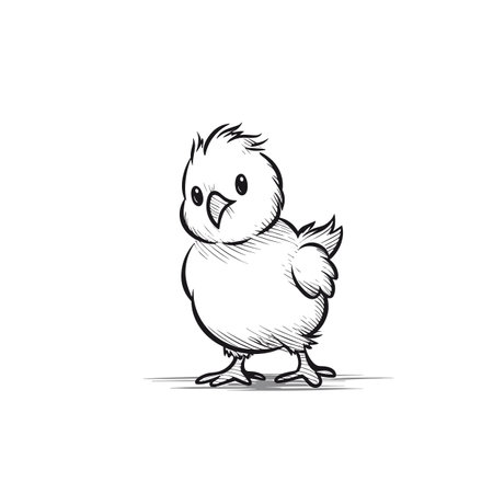 Chicken. Chicken hand-drawn illustration. Vector doodle style cartoon illustrationのイラスト素材