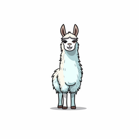 Llama. Llama hand-drawn illustration. Vector doodle style cartoon illustrationのイラスト素材