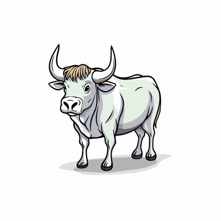 Ox. Ox hand-drawn illustration. Vector doodle style cartoon illustrationのイラスト素材