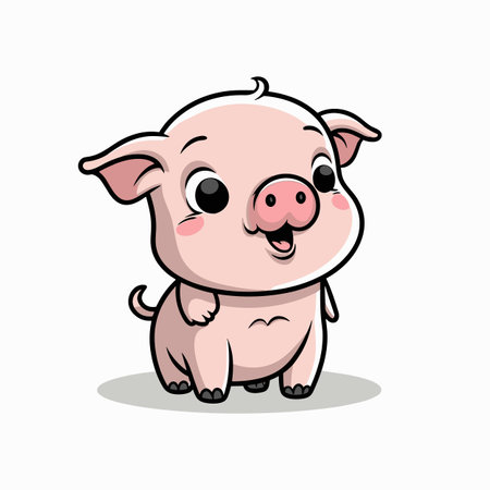 Piglet. Piglet hand-drawn illustration. Vector doodle style cartoon illustrationのイラスト素材