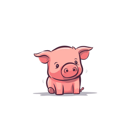 Piglet. Piglet hand-drawn illustration. Vector doodle style cartoon illustrationのイラスト素材