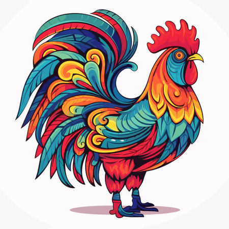 Rooster. Rooster hand-drawn illustration. Vector doodle style cartoon illustrationのイラスト素材
