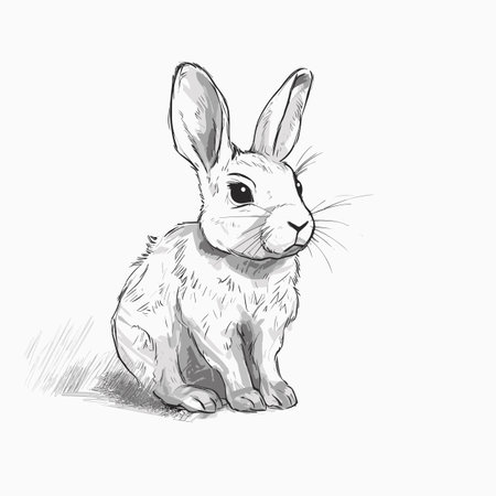 Rabbit doe. Rabbit doe hand-drawn illustration. Vector doodle style cartoon illustrationのイラスト素材
