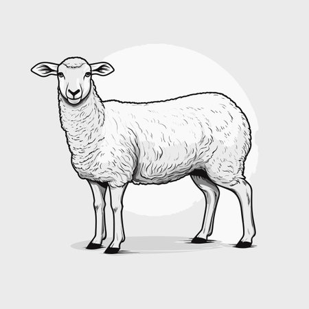 Sheep. Sheep hand-drawn illustration. Vector doodle style cartoon illustrationのイラスト素材