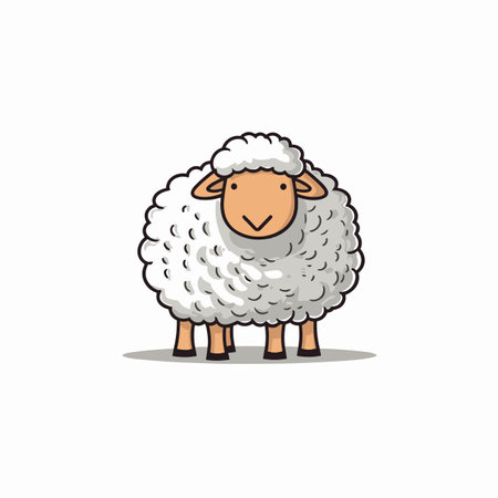 Sheep. Sheep hand-drawn illustration. Vector doodle style cartoon illustrationのイラスト素材