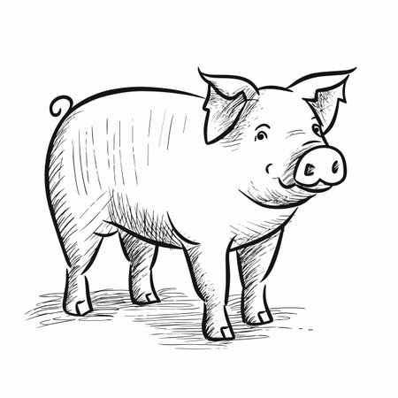 Sow. Sow hand-drawn illustration. Vector doodle style cartoon illustrationのイラスト素材