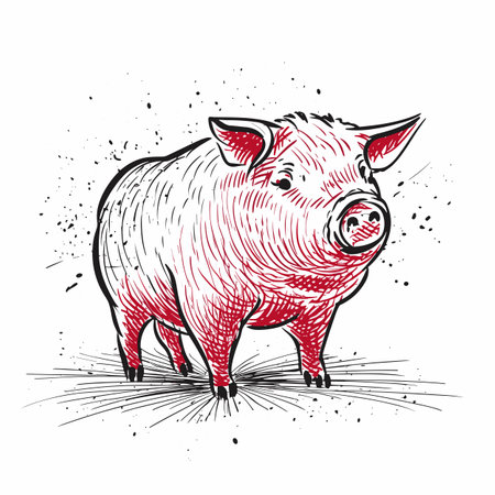 Sow. Sow hand-drawn illustration. Vector doodle style cartoon illustrationのイラスト素材