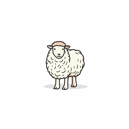 Sheep. Sheep hand-drawn illustration. Vector doodle style cartoon illustrationのイラスト素材