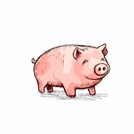 Sow. Sow hand-drawn illustration. Vector doodle style cartoon illustrationのイラスト素材