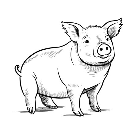 Sow. Sow hand-drawn illustration. Vector doodle style cartoon illustrationのイラスト素材