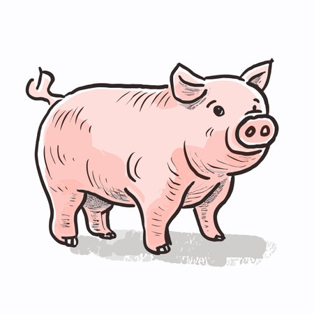 Sow. Sow hand-drawn illustration. Vector doodle style cartoon illustrationのイラスト素材