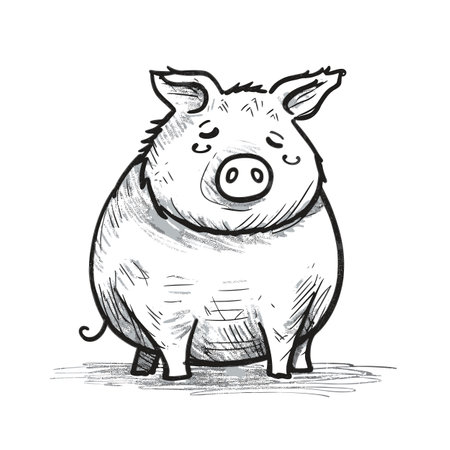 Sow. Sow hand-drawn illustration. Vector doodle style cartoon illustrationのイラスト素材