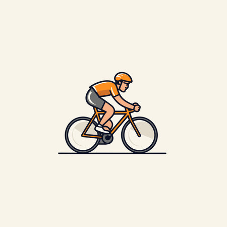 Cyclist. Road cyclist hand-drawn illustration. Vector doodle style cartoon illustrationのイラスト素材