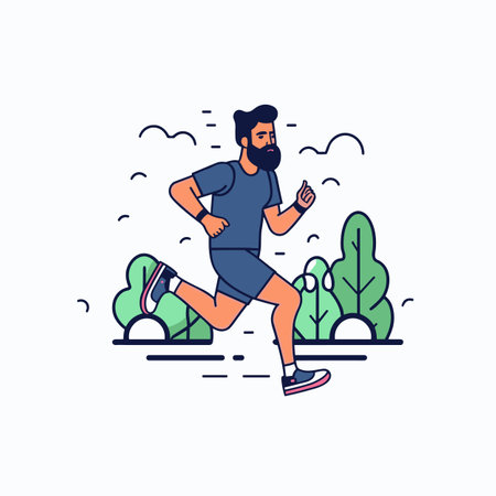 Runner. Runner hand-drawn illustration. Vector doodle style cartoon illustrationのイラスト素材