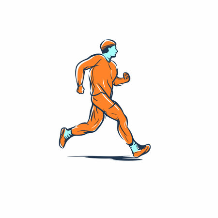 Runner. Runner hand-drawn illustration. Vector doodle style cartoon illustrationのイラスト素材