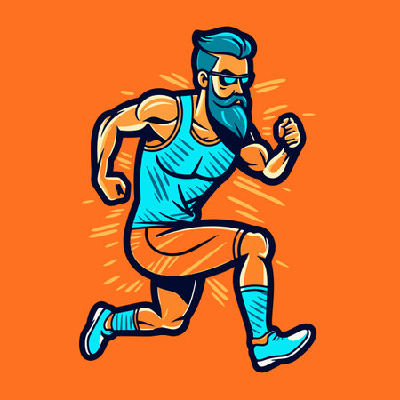 Runner. Runner hand-drawn illustration. Vector doodle style cartoon illustrationのイラスト素材