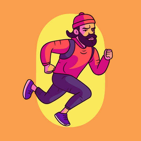 Runner. Runner hand-drawn illustration. Vector doodle style cartoon illustrationのイラスト素材