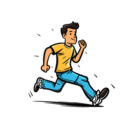 Runner. Runner hand-drawn illustration. Vector doodle style cartoon illustrationのイラスト素材
