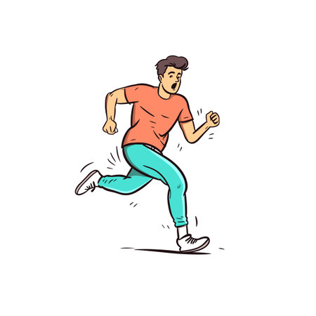Runner. Runner hand-drawn illustration. Vector doodle style cartoon illustrationのイラスト素材