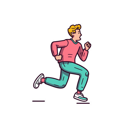 Runner. Runner hand-drawn illustration. Vector doodle style cartoon illustrationのイラスト素材