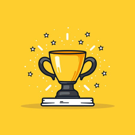 Winner cup. Winner cup hand-drawn comic illustration. Vector doodle style cartoon illustrationのイラスト素材