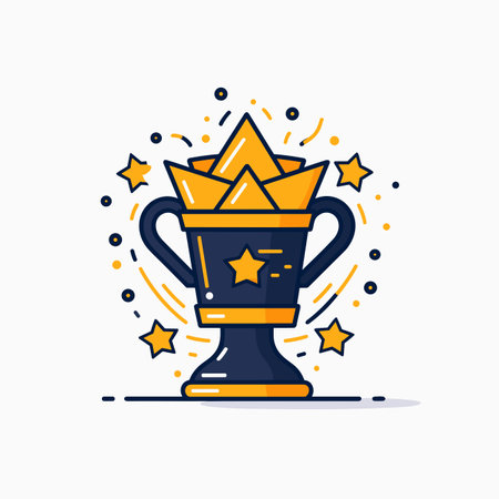 Winner cup. Winner cup hand-drawn comic illustration. Vector doodle style cartoon illustrationのイラスト素材