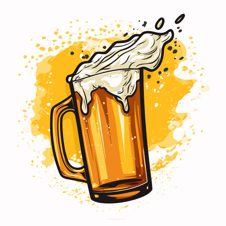 Beer. Beer hand-drawn comic illustration. Vector doodle style cartoon illustrationのイラスト素材