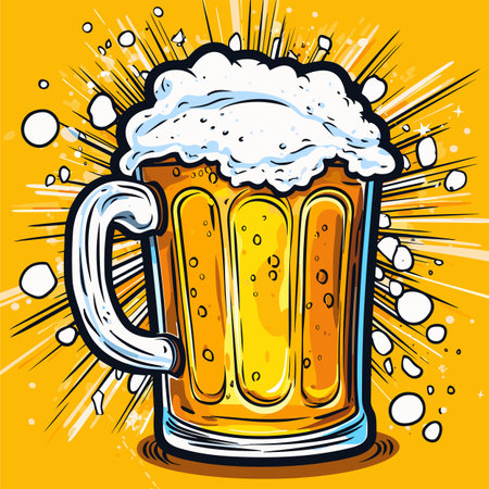 Beer. Beer hand-drawn comic illustration. Vector doodle style cartoon illustrationのイラスト素材