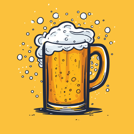 Beer. Beer hand-drawn comic illustration. Vector doodle style cartoon illustrationのイラスト素材