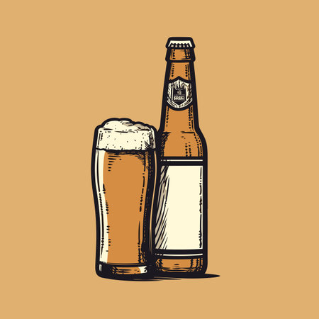 Beer. Beer hand-drawn comic illustration. Vector doodle style cartoon illustrationのイラスト素材