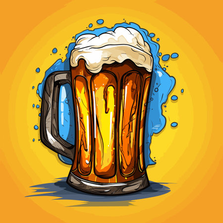 Beer. Beer hand-drawn comic illustration. Vector doodle style cartoon illustrationのイラスト素材