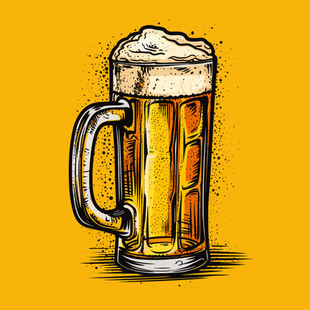 Beer. Beer hand-drawn comic illustration. Vector doodle style cartoon illustrationのイラスト素材