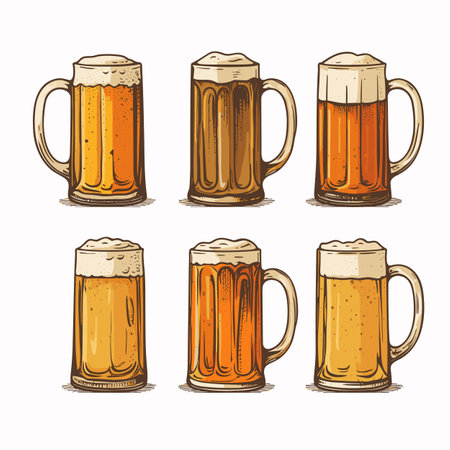 Beer. Beer hand-drawn comic illustration. Vector doodle style cartoon illustrationのイラスト素材