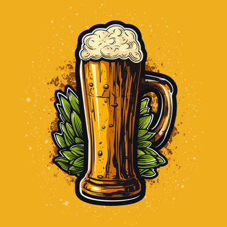 Beer. Beer hand-drawn comic illustration. Vector doodle style cartoon illustrationのイラスト素材