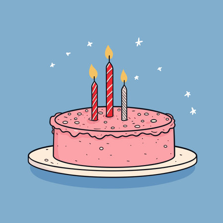 Birthday cake. Birthday cake hand-drawn comic illustration. Vector doodle style cartoon illustration