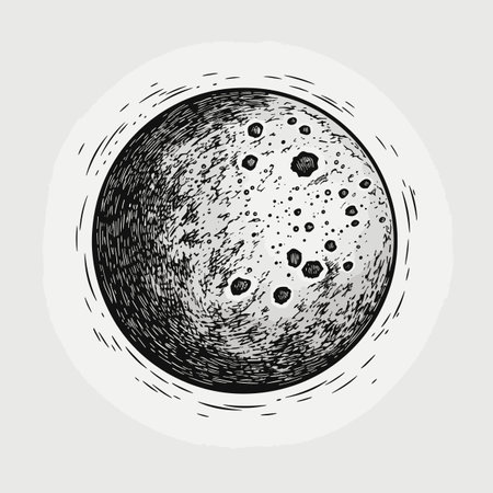 Moon. Moon hand-drawn comic illustration. Vector doodle style cartoon illustrationのイラスト素材